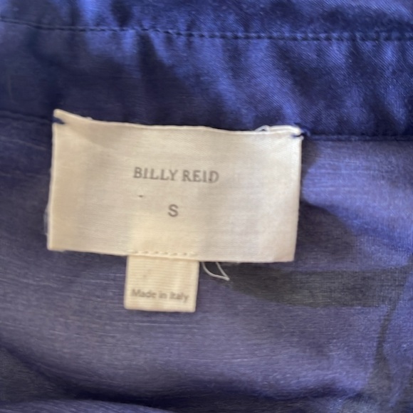 Billy Reid Dark Blue and Black Animal Print Button Down Shirt Women's Size Small - Picture 8 of 10